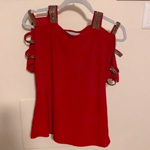 Elegant Blouse with shinny accents in the sleeves